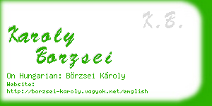 karoly borzsei business card